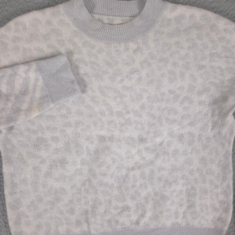 Rails Sweater Womens Medium Ivory Grey Lana Mixed Animal‎ Merino Cashmere Blend